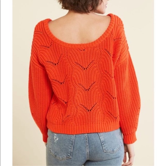 Pullovers 525 Knit Sweater crochet, orange sweater - Picture 3 of 9